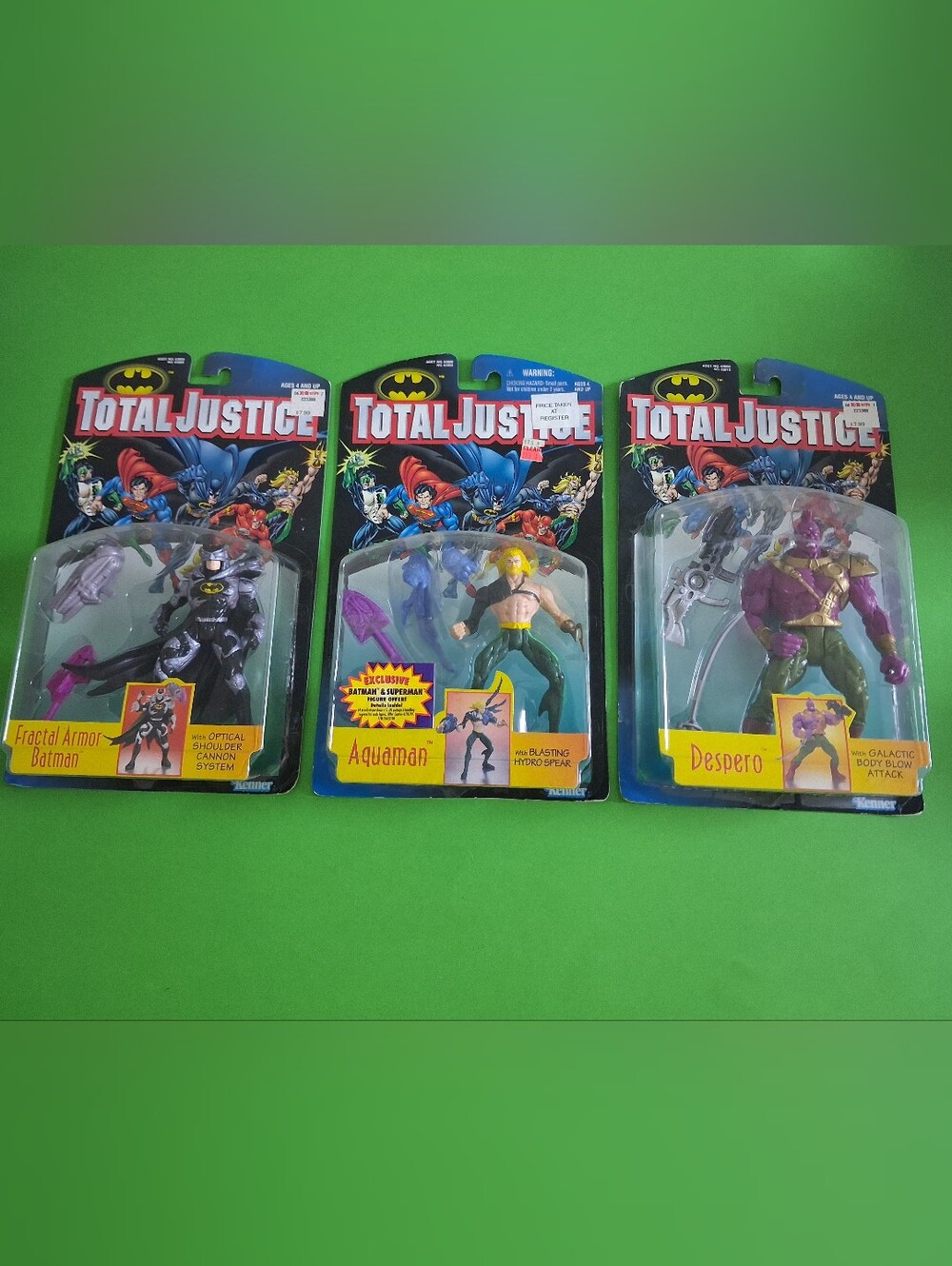 1996 Kenner Total Justice DC Comics Action Figure Lot โ Batman, Aquaman & Desper